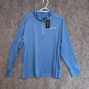 New Peloton “Warm Up” ¼-Zip Performance Pullover Top, Mens Size L Blue - Picture 1 of 8