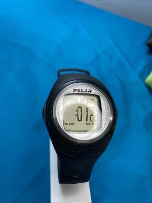 Reloj Digital Polar Vintage Hombre Negro Alarma Banda Goma Reloj Batería Nueva Foto 1 de 4