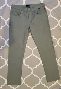 Travis Mathew Pants Mens 32x31 Golf Chino Flat Front Green Gray Performance - Picture 1 of 19