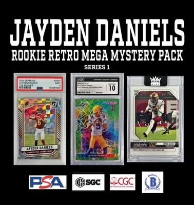 Jayden Daniels Rookie Mystery Pack  1  HIT Per Pack Guaranteed rookie Card 🔥🔥 - Image 1 of 4