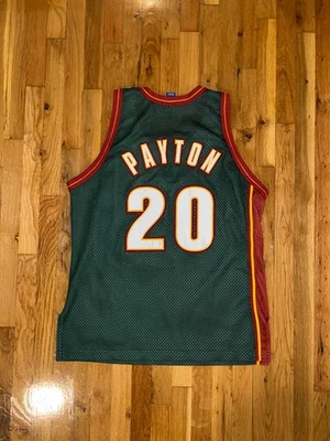 GARY PAYTON Champion Seattle Supersonics AUTHENTIC Green Jersey 48 Gold Logo 96 - Image 1 of 4