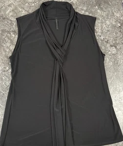 Bleeker & McDougal Women’s Twist Front Tank Top Business Casual Black Sz XL - Picture 1 of 6