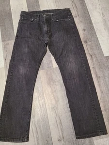 Pantalones de mezclilla ajustados ajustados de corte recto para hombre 34 x 30 negros lavado medio elásticos C2 Levi's 513 - Imagen 1 de 4