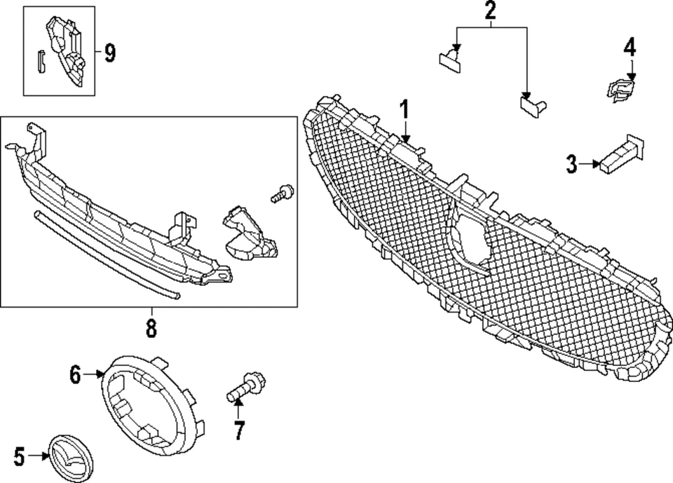 Rejilla inferior genuina Mazda DGH9-50-1T0 Foto 1 de 1