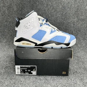 Nike Air Jordan 6 Retro Youth Size 7 UNC University Blue White 384665-410 - Picture 1 of 15