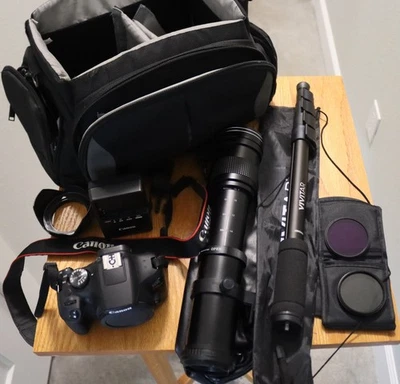 Cámara Canon EOS Rebel T7 24,1 MP DSLR, 800 lente zoom batería monopie, filtros Foto 1 de 4