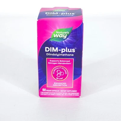 Nature's Way DIM-Plus Diindolilmetano 60 Cápsulas Veganas Expiradas 5/26 FRESCAS E SELADAS - Imagem 1 de 4