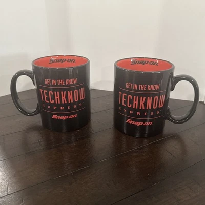 Caneca de café Snap On Get In The Know Techknow Express preta 12 oz conjunto de 2 - Imagem 1 de 3