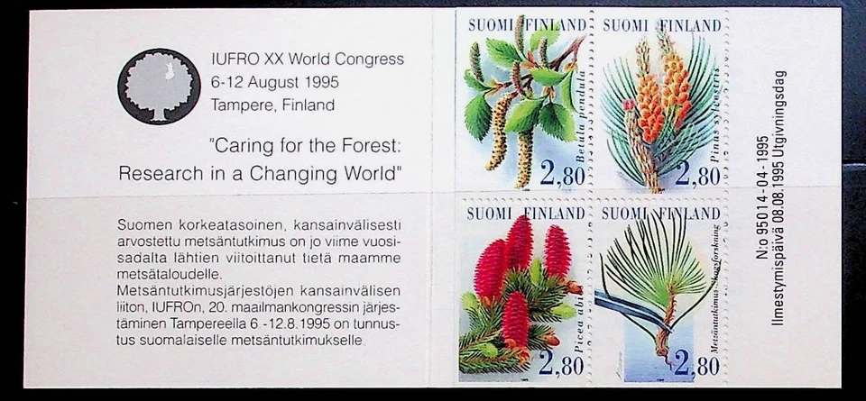 FINLAND Sc 966-69 NH BOOKLET OF 1995 - TREES - (FMJ25) - Image 1 of 1