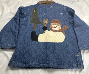 haiks Giacca Trapuntata Denim Vintage Vacanze Natale Neve Uomo Donna Tg XL - Foto 1 di 13