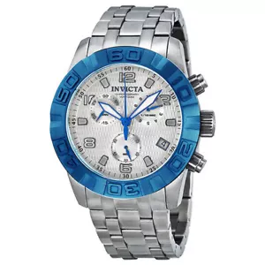 INVICTA SWISS PRO DIVER ELITE CHRONO WHITE TEXTURED DIAL BLUE BEZEL BRAND NEW - Picture 1 of 7