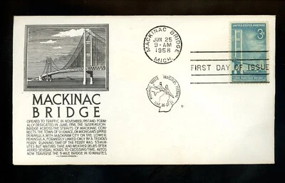US FDC #1109 Anderson M-1 1958 Mackinac Bridge MI Mackinac Bridge - Image 1 of 2