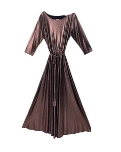 Metallic Tie Front Maxi Party Dress Size 1XL - Picture 1 of 3