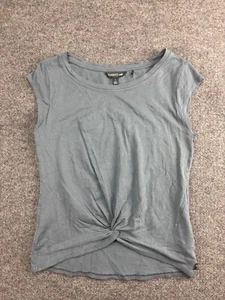 Toad & Co Anza Top Women's S Gray Twist Front Cap Short Sleeve Organic Cotton - Picture 1 of 6