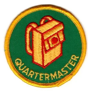 Quartermaster Position Patch (1972-89), Yel. Brd, Green Bkgd, Whitish Cloth Back - Picture 1 of 1