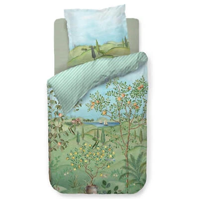 Biancheria da letto natura paesaggio alberi barche lago pip studio la campagna verde righe - Immagine 1 di 4