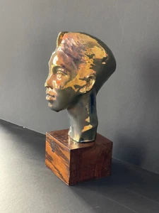 Grande céramique tête indochinois grès flammé Art Déco Indochine 1930 - 1940 - Photo 1/21