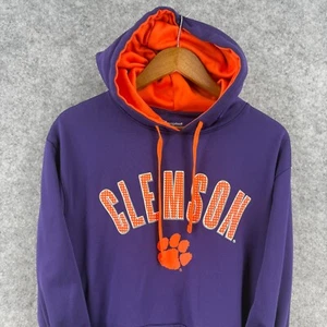 Champion Clemson Tigers Fleece Hoodie Adult Medium Purple Graphic Print - Picture 1 of 11