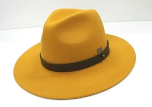 Bruno Capelo Herren senf und braun breite steife Krempe Wolle Fedora Uptown UP-743 - Bild 1 von 8