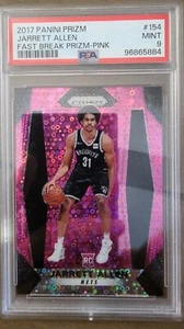 Jarrett Allen 2017-18 Prizm Rookie RC #154 Fast Break Pink /50 - PSA 9 - Picture 1 of 2