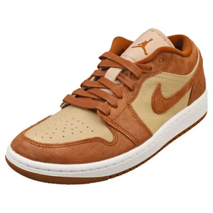 Nike Air Jordan 1 Low Se Womens Casual Trainers in Brown Coffee - 4 UK - Picture 1 of 8