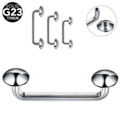 14g G23 Titanium Flat Surface barbell Staple Body Piercing bar Dermal 90 Degree - Image 1 of 4