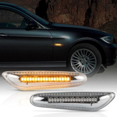 Frecce laterali a LED adatte per BMW X1 E84 | X3 E83 | X5 E53 | CROMO VETRO TRASPARENTE - Immagine 1 di 4