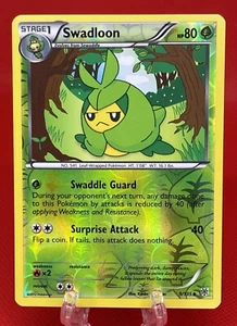 Juego de cartas coleccionables Pokémon Swadloon blanco y negro 9/135 tormenta de plasma holograma inverso 2012 LP - Imagen 1 de 2