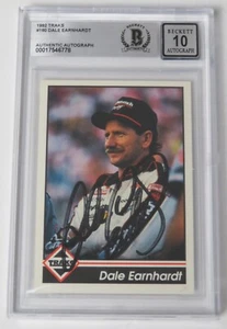 Dale Earnhardt Sr. NASCAR HOF Signed Autograph 1992 Traks 190 BGS BAS 10 Auto - Picture 1 of 6