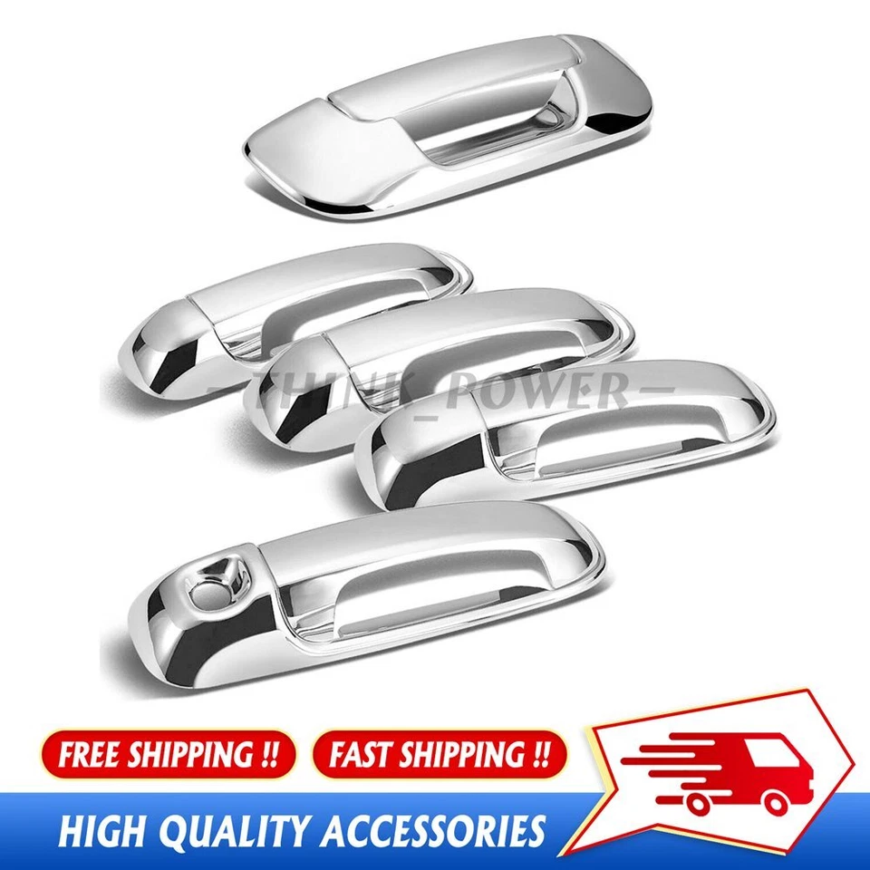 Chrome Door Handle Covers for 2002-2008 Dodge Ram 1500 / 2003-2009 Ram 2500 3500 - Imagem 1 de 4
