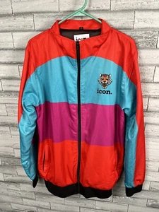 Icon. Tiger Color-block 90s Style Track Jacket Size Large - Picture 1 of 7