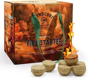 120 Fire Starter Squares, Waterproof Charcoal Starters for BBQ, Fireplace, Grill - Picture 1 of 6