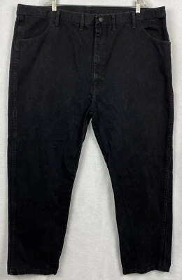 Rustler Men Regular Fit Straight Leg 48 X 30 Black Jeans Denim Actual 48x31 #22A - Image 1 of 4