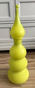 Vintage Decanter, Genie Bottle Vase, 18” Tall Lime Green Color Stopper - Picture 1 of 10