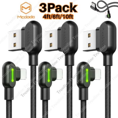 Mcdodo 3 Pack USB Fast Charger Cable For iPhone 13 12 11 8 XR iPad Charging Cord - Image 1 of 4