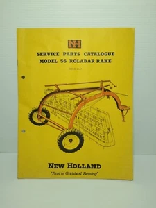 NEW HOLLAND SERVICE PARTS CATALOGUE MODEL 56 ROLABAR RAKE (ISSUE 10-63) Vintage. - Picture 1 of 3