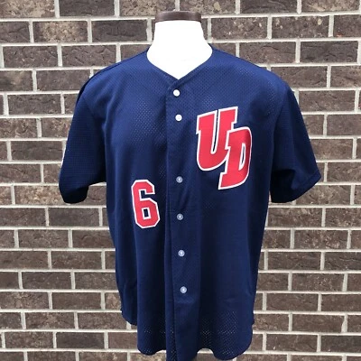 Vintage Dayton Flyers Blue Mesh UD College Baseball Jersey A10 Patch Wilson XL - Image 1 of 4