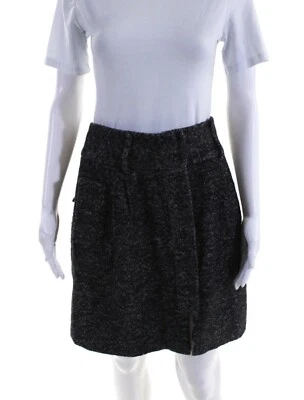 Falda Alexander Wang Etiqueta Negra Lana Tweed Frontal a Presión - Talla 8 Foto 1 de 4