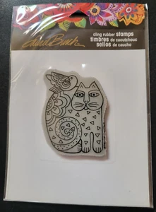 STAMPENDOUS Laurel Burch Feline Friend Cling Stamp Retired Kitty Cats - Imagen 1 de 1