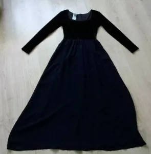 maxi abito da sera vintage LAURA ASHLEY velluto seta taglia 10 36 - Foto 1 di 5