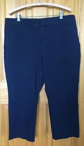 Chaps Essential Capri Pants Cotton Stretch Women's 16 Slimming Fit Navy Blue - Picture 1 of 8