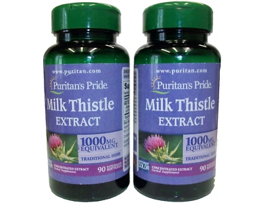Cardo mariano (silimarina) 1000 mg 90 cápsulas blandas (paquete de 2) Foto 1 de 3