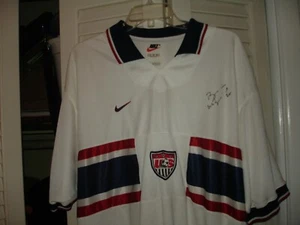 Brian McBride firmó la camiseta #20 de fútbol de la selección nacional de Estados Unidos de 1995 Nike XL VG+ - Imagen 1 de 10