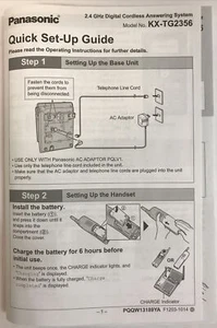 PANASONIC KX-TG1061 CORDLESS CORDED PHONE MANUAL - Picture 1 of 2