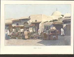 TUNISIE TUNISIA TUNIS UNE RUE IMAGE COULEURS 1906 PRINT - Picture 1 of 1