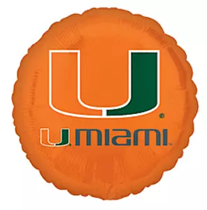 Miami Hurricanes NCAA College Sports Party Decoration 18" Round Mylar Balloon - Picture 1 of 1