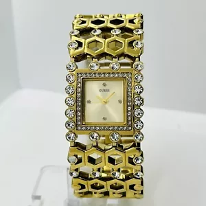 GUESS Women's Gold Stainless Steel Crystals Bracelet Band 26mm Watch U0574L2 - Picture 1 of 8