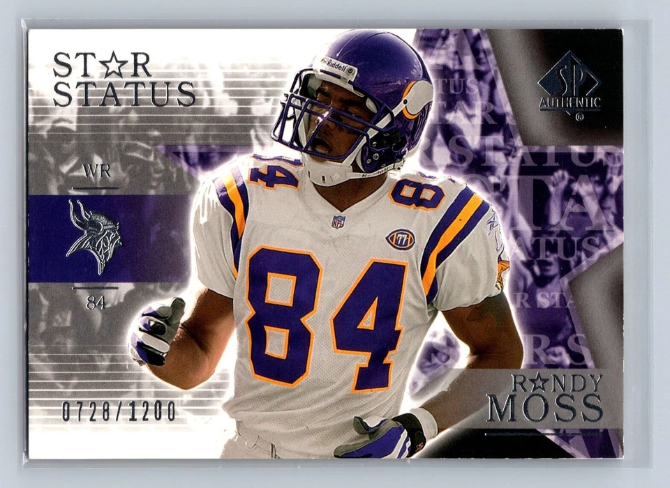 RANDY MOSS 2003 UPPER DECK SP AUTHENTIC STAR STATUS SP 728/1200 VIKINGS - Image 1 of 2