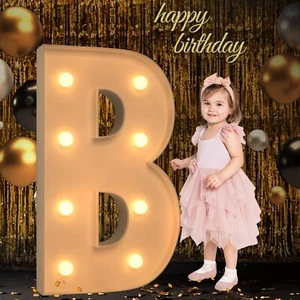 3ft. Tall Big Light Up Letter B, LED Marquee Sign for Party - Picture 1 of 8