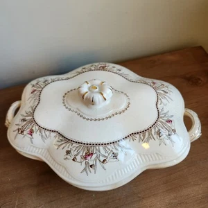 Antique Ironstone Vegetable Dish Tureen W/Lid Thomas Elsmore & Sons Chester 1889 - Picture 1 of 7